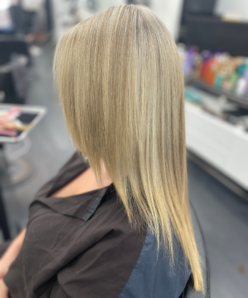 hair extensions process pic 2. Alix Danielle Master colorist and hairstylist Troy AL and Palm Beaches FL