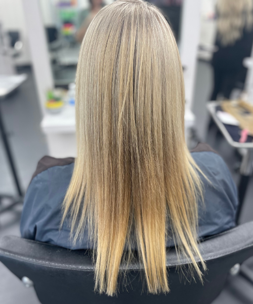 hair extensions process pic 3. Alix Danielle Master colorist and hairstylist Troy AL and Palm Beaches FL