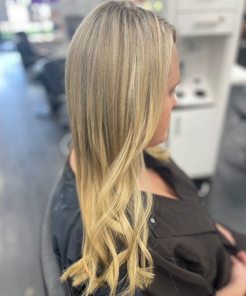hair extensions process pic 4. Alix Danielle Master colorist and hairstylist Troy AL and Palm Beaches FL